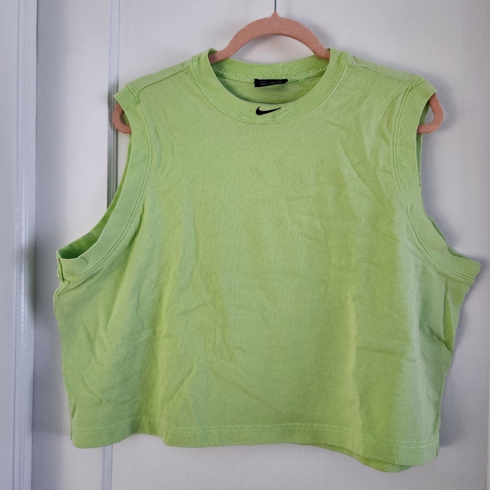 Cropped Neon Green Nike Top